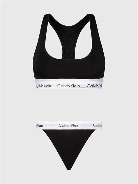 calvin klein black bralette set